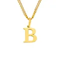 Collana minimalista in acciaio inossidabile placcato oro 14K con lettera B maiuscola lucida - B - Colore oro - 1 pezzo