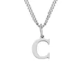 Silver stainless steel necklace featuring a minimalist letter C alphabet pendant - C-Silver-1 Piece
