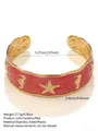 Bracciale rigido in acciaio dorato con smalto rosso e ciondoli a forma di cavalluccio - FYD6218SZ / Rosso