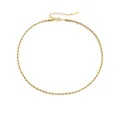 Polished gold rope chain necklace in stainless steel with secure lobster clasp closure - 3mm Width / 38+5cm / Gold