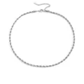 Polished silver twisted rope necklace with lobster clasp and adjustable extender chain - 4mm Width / 42+5cm / Steel
