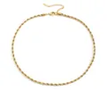Classic golden twisted rope chain necklace in stainless steel with lobster clasp - 4mm Width / 42+5cm / Gold