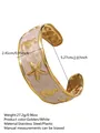 Bracciale a polsino in acciaio inossidabile dorato con smalto bianco e stelle marine - FYD6218SZ / Bianco