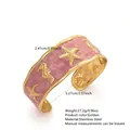 Bracciale rigido dorato in acciaio con smalto rosa e motivi marini di cavalluccio - FYD6218SZ / Viola
