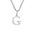 Polished silver stainless steel necklace featuring a minimalist capital letter G pendant - G-Silver-1 Piece