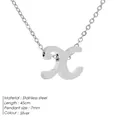 Minimalist silver stainless steel necklace featuring a small lowercase letter x pendant - X-Steel