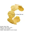 Bracciale a polsino in acciaio inossidabile dorato con design a conchiglia reale - FYD6264SZ / Oro