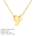 Minimalist stainless steel lowercase letter y pendant necklace in 14K gold finish - Letter Y - Gold