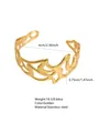 Bracciale rigido aperto in acciaio inossidabile dorato con design ondulato - FYD6266SZ / Oro