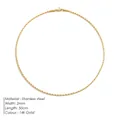 Cadena de cuerda 2mm de acero inoxidable chapado en oro de 14k con cierre de mosquetón - 2mm de ancho / 50cm / Dorado