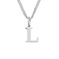 Minimalist polished stainless steel necklace with letter L pendant and fine chain - L-Silver-1 Piece