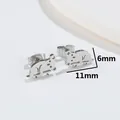 Pendientes de rata minimalistas de acero inoxidable para mujer con medidas de 6x11 mm - Ratón
