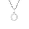 Polished silver 14K stainless steel cable chain necklace featuring letter O pendant - O-Silver-1 Piece