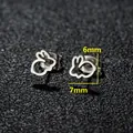 Pendientes de conejo minimalistas en acero inoxidable plateado con diseño hueco - Conejo Ahuecado