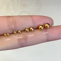 Lot de boucles d'oreilles boules en acier inoxydable doré en quatre tailles de 2 à 5 mm - 2.0mm / Or (Individuel)