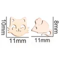 Boucles d'oreilles chat et souris en acier inoxydable rose doré avec dimensions - Chat et Souris Asymétrique (Style 3) / Or rose