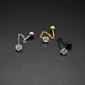Detailed view of 4mm sparkling diamond chain earrings in silver, gold, and black metal - Round Crystal Tassel (Pair) / 3mm / Steel