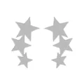Polished silver stainless steel earrings featuring three cascading stars in a vertical row - Star Drop Style / Steel