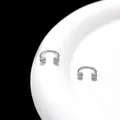 Macro shot of silver-tone C-shape stud earrings with shimmering frosted texture finish - Double-End Frosted Ball / 3mm (1 Piece) / Silver