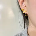 Conjunto de pendientes de corazón y estrella dorados para múltiples perforaciones - Color Oro Forma U Estrella Pentagrama