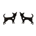Boucles d'oreilles Chihuahua noir avec motif cœur évidé pour amateurs d'animaux - Chihuahua Cœur (Style 4) / Noir
