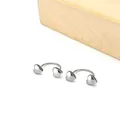Sleek silver U-shaped heart earrings with a polished finish for minimalist style - Steel Color - 3D Heart