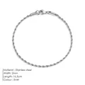 Silbernes Edelstahl-Kordelarmband 2mm breit mit polierter Oberfläche und Verschluss - 2mm / Stahlfarben / 16.5cm