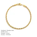 3mm 14k vergoldetes Edelstahl-Kordelarmband mit Karabinerverschluss, Länge 16,5 cm - 3mm / Gold / 16.5cm