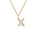 Collana placcata oro con ciondolo a lettera X impreziosita da zirconi luccicanti - Lettera X-Oro