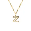 Elegante collana dorata con ciondolo iniziale Z e pietre di zirconia cubica lucenti - Lettera Z-Oro