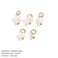 Set of five 14K gold stainless steel charms with small baroque pearls and jump rings - Gold