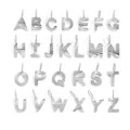 Full set of 26 silver stainless steel alphabet charms with sunray texture finish - A-Z Collection / Steel Color