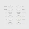 Set of 12 minimalist titanium birthstone rings with colorful cubic zirconia in silver finish - US5 (49mm) / Silver Set