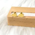 Boucles d'oreilles tortue dorées en acier titane avec fermoir à vis à bille sécurisé - Tortue Boule à Vis / Or