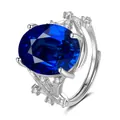 Macro detail of royal blue sapphire ring with textured branch band and pavé diamonds - Branch Texture Style / Sapphire Blue