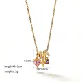 Detailed dimensions of heart and star pendant necklace with 40+5cm chain length - Gold