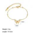 Poliertes goldenes Schleifenarmband mit verstellbarer Kette und Karabinerverschluss - Schleife Armband / Gold