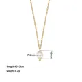 18K gold plated twisted chain necklace with natural white freshwater pearl pendant - Water Ripple Pearl Necklace (XKN0023)