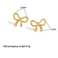 14K vergoldete Schmetterling Ohrstecker in Matt-Optik, Größe 1,6cm mal 1,2cm - Schleife Ohrstecker / Gold