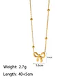Elegante goldene Schleifen-Halskette mit Perlenkette für Damen Minimalistischer Schmuck - Schleife Halskette / Gold