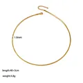 Minimalist 1mm gold snake chain necklace in stainless steel with lobster clasp and extender - Gold Thin Round Snake Chain Necklace (XKN0060)