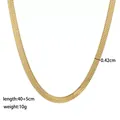 Flat gold herringbone snake chain necklace with 40+5cm length and 4.2mm width - Blade Chain (XKN0044) / Gold
