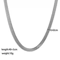 Detail view of 0.42cm silver flat snake chain showing dimensions and sleek metal texture - Blade Chain (XKN0045) / Steel