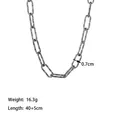Collana a catena rettangolare martellata in acciaio al titanio placcato oro 18K - Catena Texturizzata (XKN6186) / Collana Argento