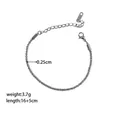 Detail view of silver stainless steel chain bracelet with adjustable clasp and 18KGP tag - Silver Bracelet