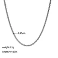 Detailed view of silver titanium steel chain showing 0.25cm width and texture - Silver Necklace / Necklace