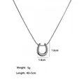 Detailed specs of horseshoe U-shaped silver pendant with chain measurements and weight - U-Shape Necklace (XKN6182) / Steel