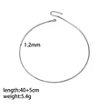 Minimalist 1.2mm silver round snake chain necklace with 40+5cm adjustable length - Steel Thin Round Snake Chain Necklace (XKN0064)