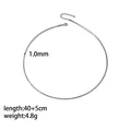 1.0mm minimalist silver snake bone chain necklace with 40+5cm adjustable lobster clasp - Steel Ultra-Thin Round Snake Chain Necklace (XKN0037)