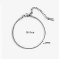 Silver 2.0mm snake chain bracelet in 316L stainless steel with 16+5cm adjustable length - Steel Wide Round Snake Chain Bracelet (XKB0132)